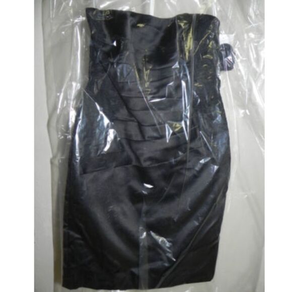 Davids Bridal Dress Size 2 Black Strapless NWT - Picture 4 of 4